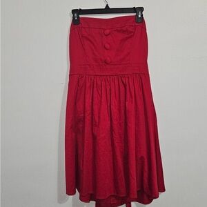 B. Smart Vibrant Red A-Line Skirt